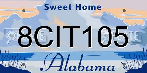 8CIT105 Alabama License Plate