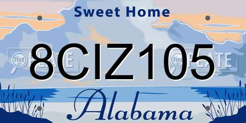 8CIZ105 Alabama License Plate