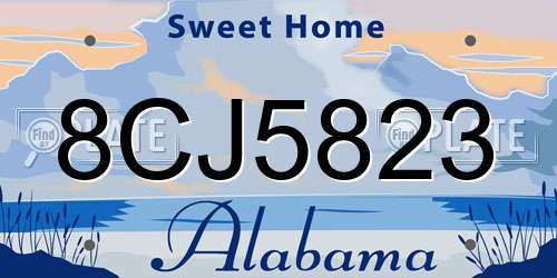 8CJ5823 Alabama License Plate