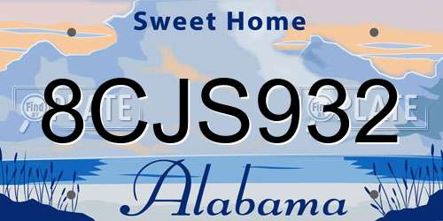 8CJS932 Alabama License Plate