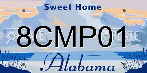 8CMP01 Alabama License Plate