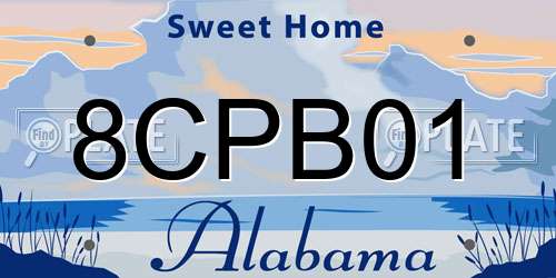 8CPB01 Alabama License Plate