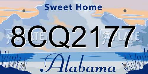 8CQ2177 Alabama License Plate
