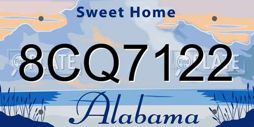 8CQ7122 Alabama License Plate