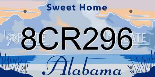 8CR296 Alabama License Plate