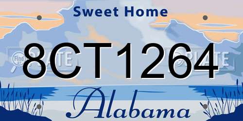 8CT1264 Alabama License Plate