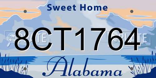 8CT1764 Alabama License Plate