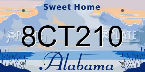 8CT210 Alabama License Plate