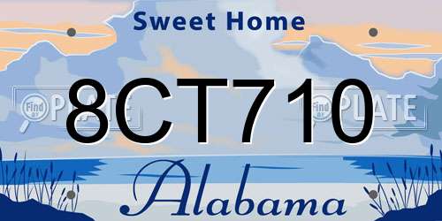 8CT710 Alabama License Plate