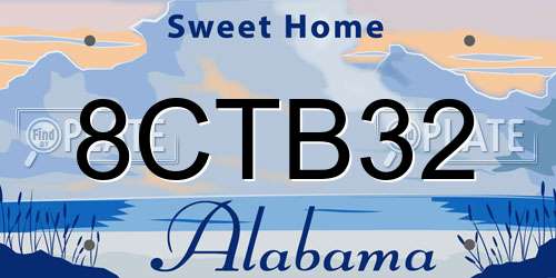 8CTB32 Alabama License Plate