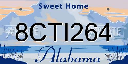 8CTI264 Alabama License Plate