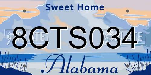 8CTS034 Alabama License Plate