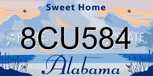 8CU584 Alabama License Plate