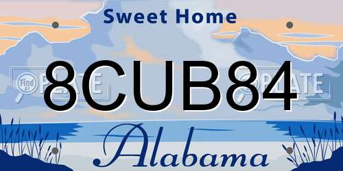 8CUB84 Alabama License Plate