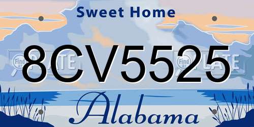 8CV5525 Alabama License Plate
