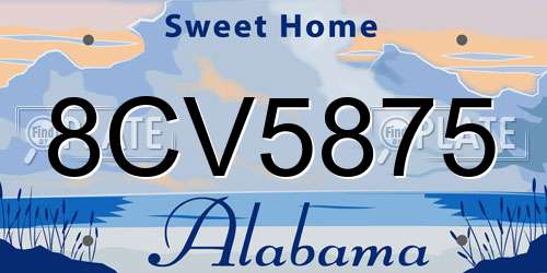 8CV5875 Alabama License Plate