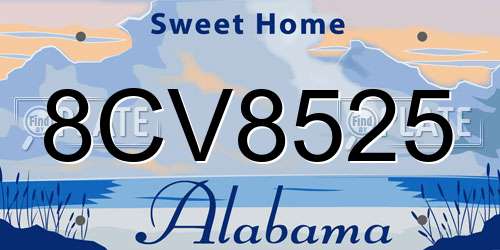 8CV8525 Alabama License Plate