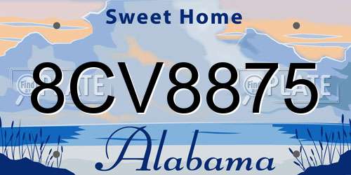 8CV8875 Alabama License Plate