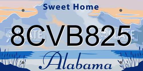 8CVB825 Alabama License Plate