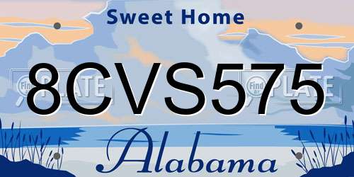 8CVS575 Alabama License Plate