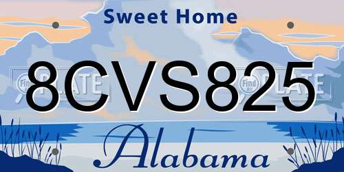 8CVS825 Alabama License Plate