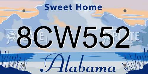 8CW552 Alabama License Plate