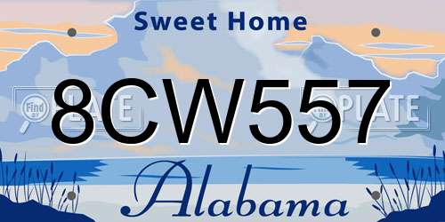 8CW557 Alabama License Plate