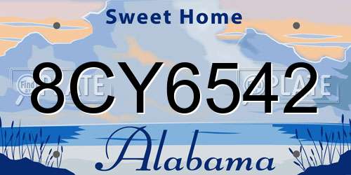 8CY6542 Alabama License Plate