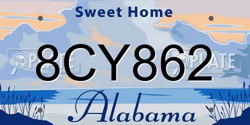 8CY862 Alabama License Plate