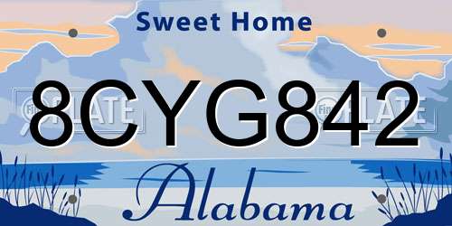 8CYG842 Alabama License Plate