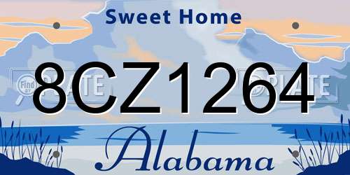8CZ1264 Alabama License Plate