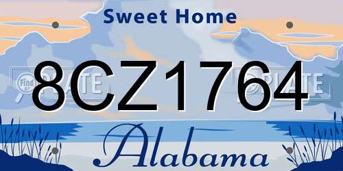 8CZ1764 Alabama License Plate