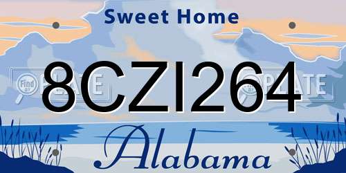 8CZI264 Alabama License Plate