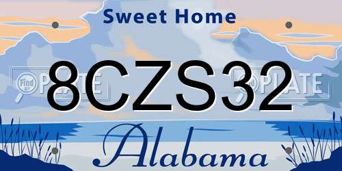 8CZS32 Alabama License Plate