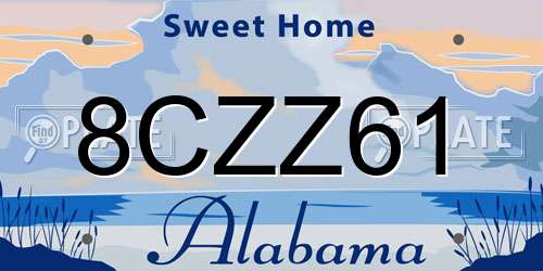 8CZZ61 Alabama License Plate