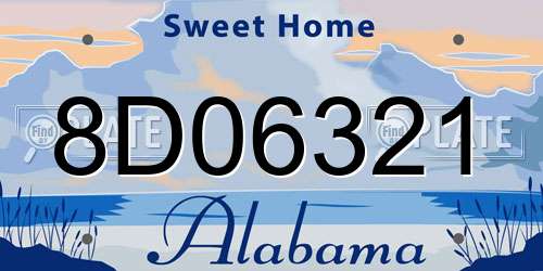 8D06321 Alabama License Plate