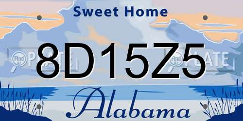 8D15Z5 Alabama License Plate