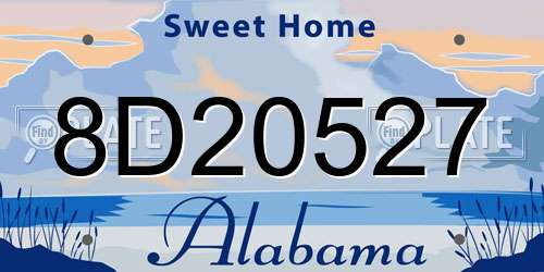 8D20527 Alabama License Plate