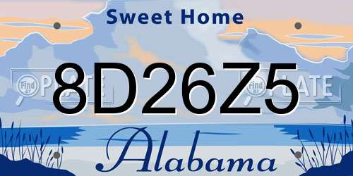 8D26Z5 Alabama License Plate