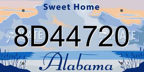 8D44720 Alabama License Plate