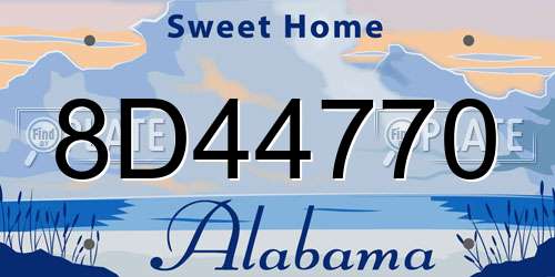 8D44770 Alabama License Plate
