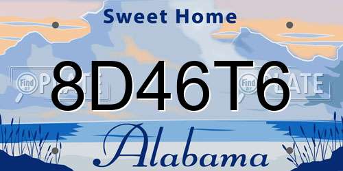 8D46T6 Alabama License Plate