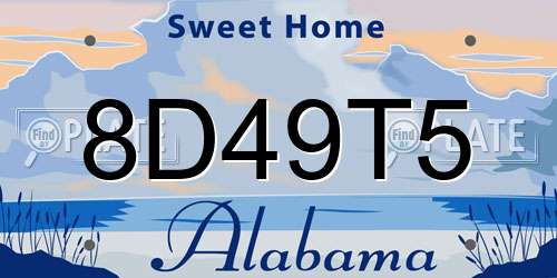 8D49T5 Alabama License Plate