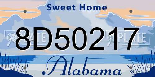 8D50217 Alabama License Plate