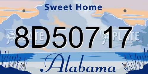 8D50717 Alabama License Plate