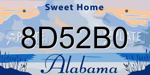 8D52B0 Alabama License Plate