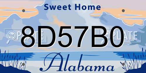 8D57B0 Alabama License Plate