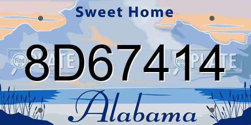 8D67414 Alabama License Plate