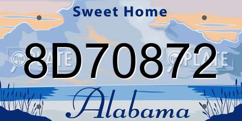8D70872 Alabama License Plate