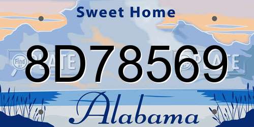 8D78569 Alabama License Plate